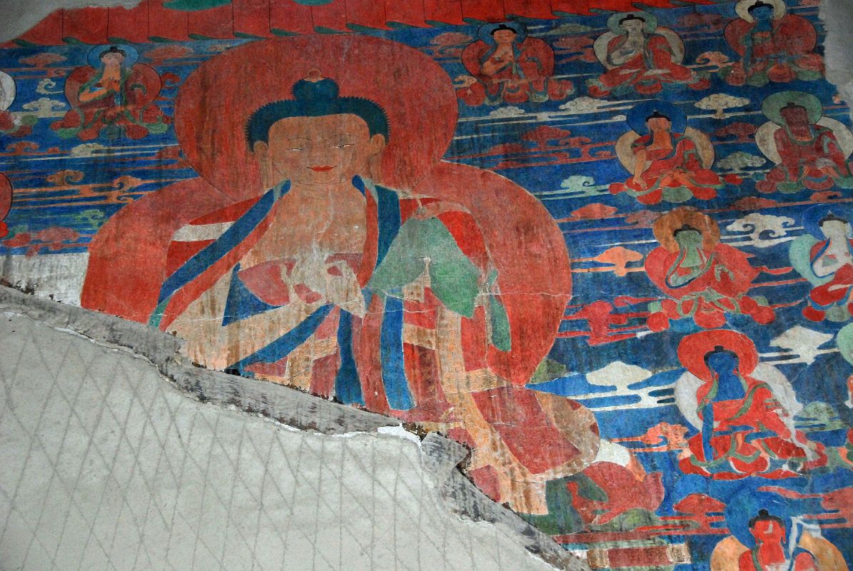 Lo Manthang Thubchen 03-1 Entrance Left Wall Painting Of Buddha
